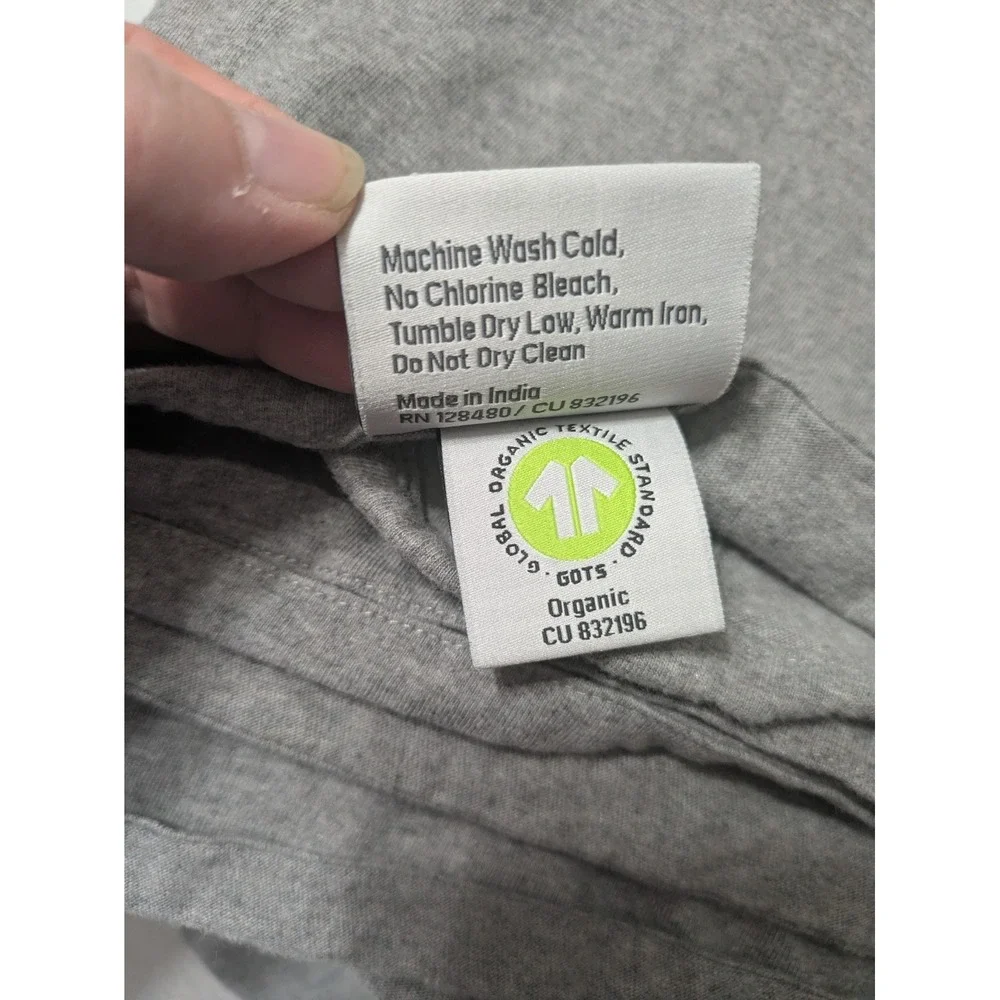PACT Twin Extra Long 100% Cotton Jersey Sheet Set Soft and Twin XL Heather Grey